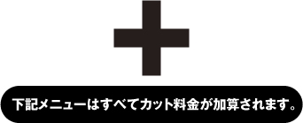 下記メニューはすべてカット料金が加算されます。